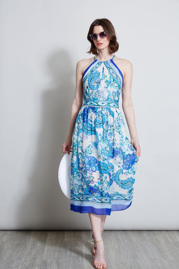 Elie Tahari Calypso Halter Dress MULTI