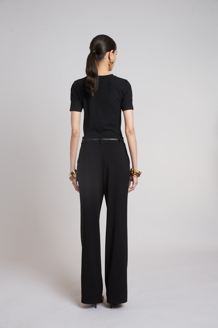 Elie Tahari Classic Rib Tee BLACK