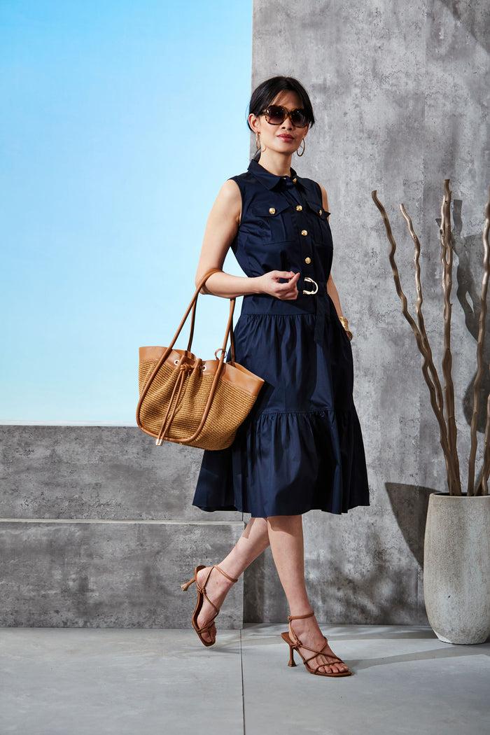 Elie Tahari Cotton Utility Dress STARGAZER