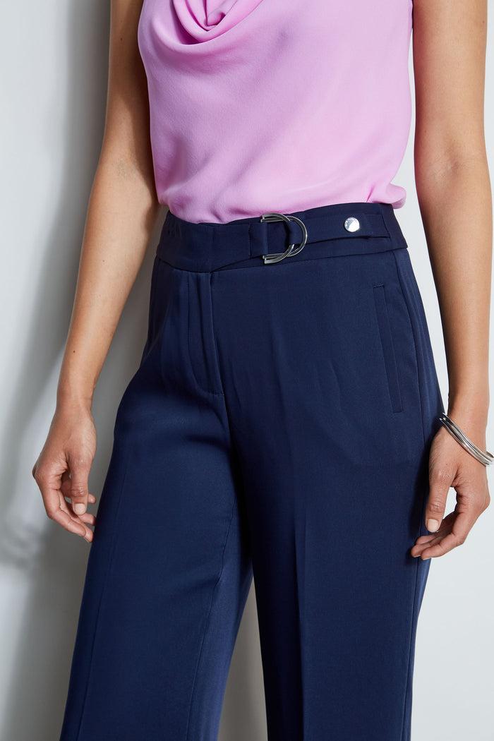 Elie Tahari Cropped Wide Leg Belted Pant PEACOAT