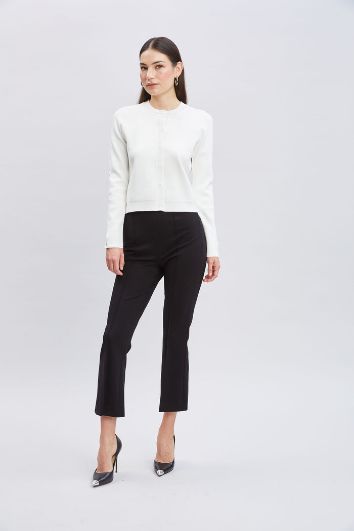 Elie Tahari Cut Out Cardigan WHITE