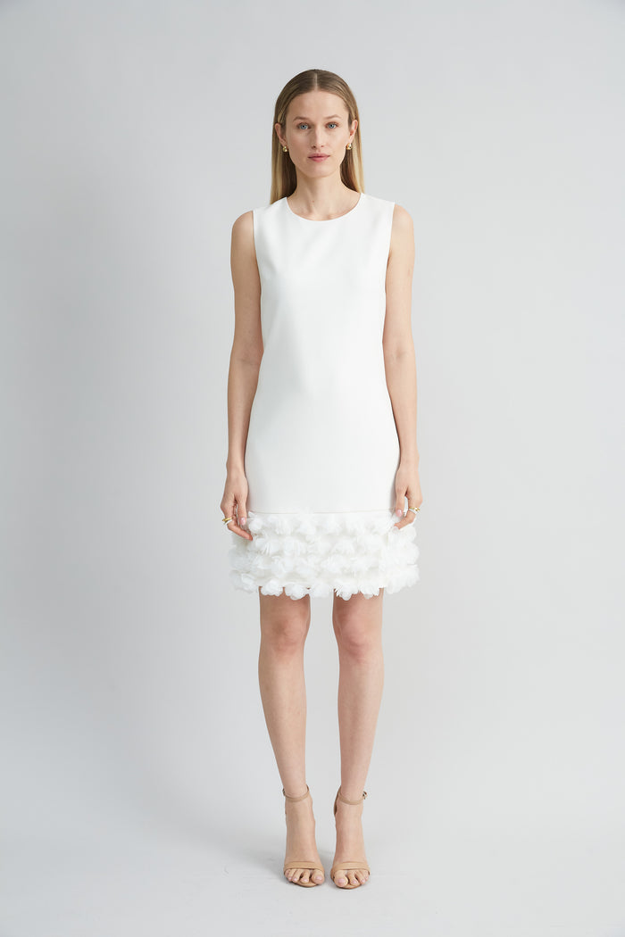 Elie Tahari Floral Hem Shift Dress FOAM