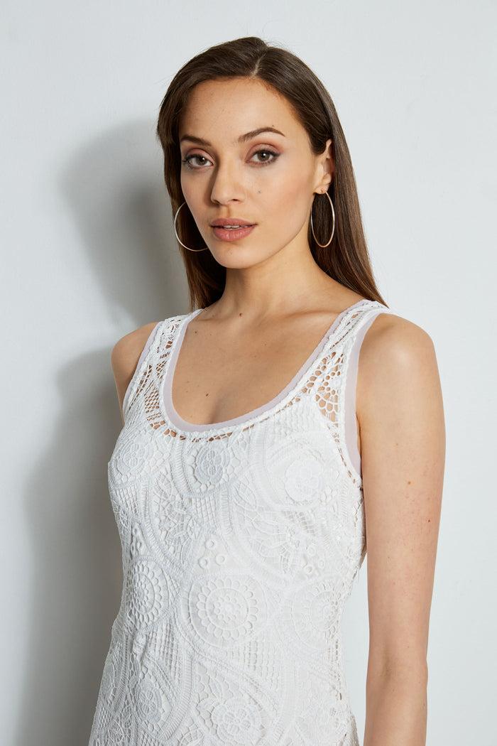 Elie Tahari Lace Maxi Dress PEARL