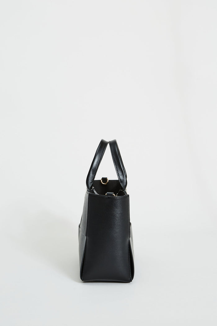 Elie Tahari Leather Weave Handbag BLACK
