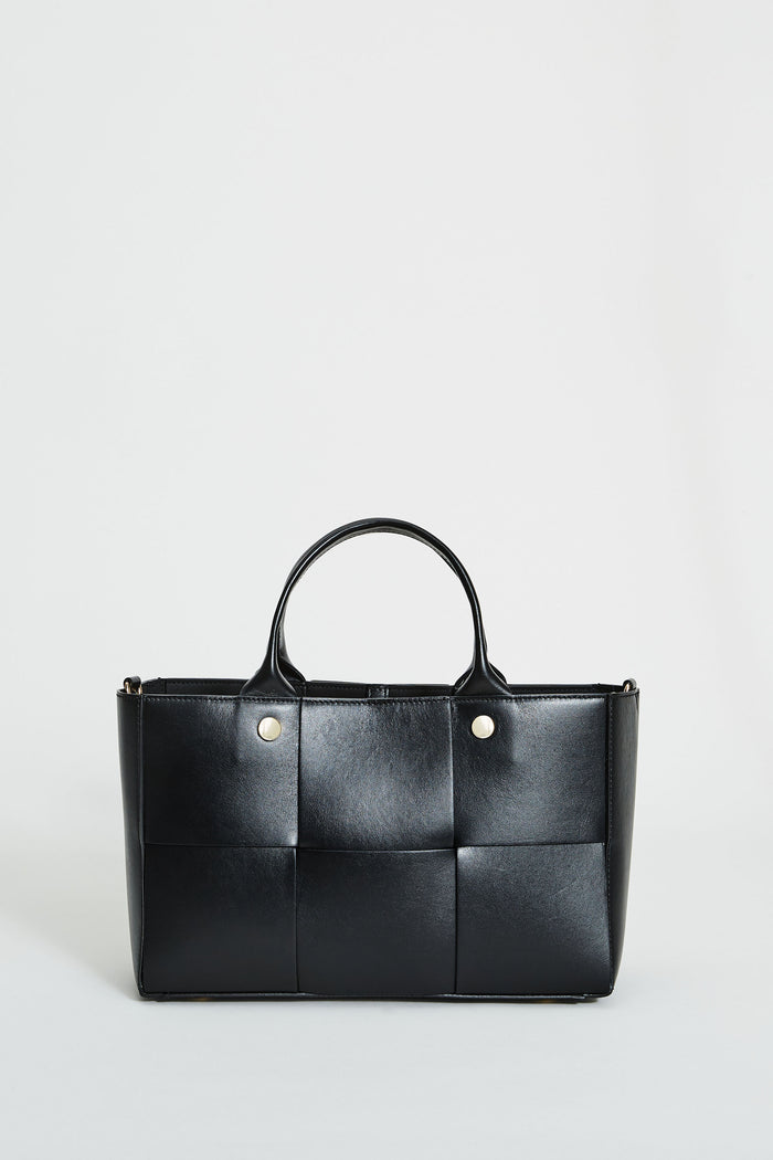 Elie Tahari Leather Weave Handbag BLACK