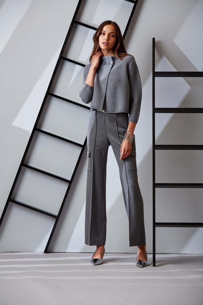 Elie Tahari Metallic Cargo Pant METALLIC GREY