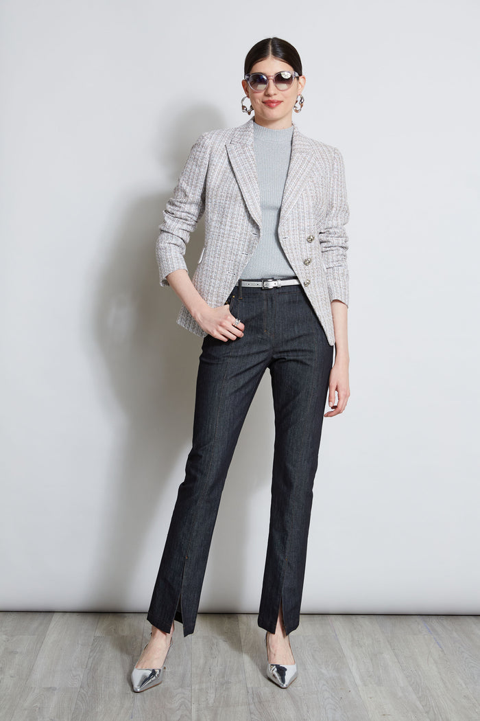 Elie Tahari Metallic Tweed 3 Button Blazer MULTI