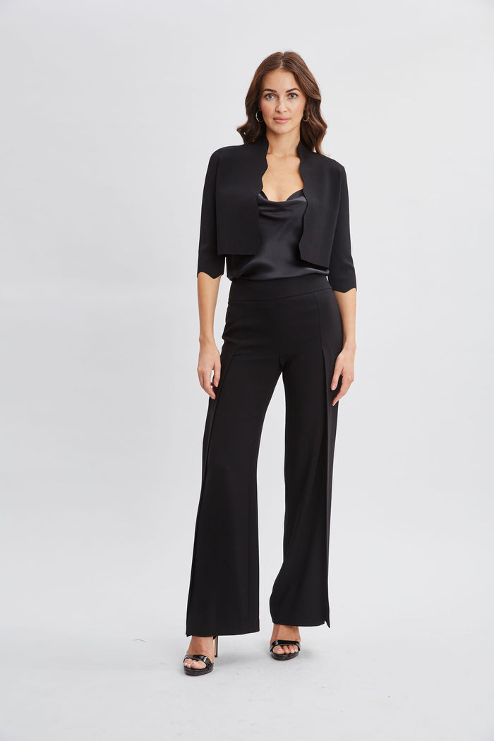 Elie Tahari Scallop Cardigan BLACK