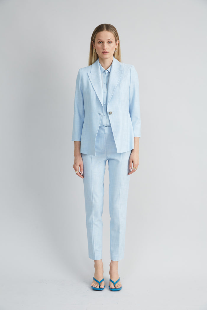 Elie Tahari Silk Utility Texture Shirt MIST BLUE