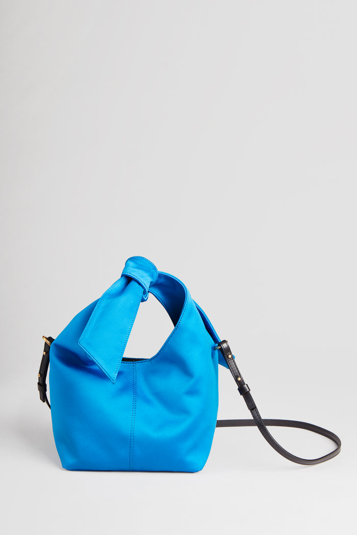 Elie Tahari Small Satin Knot Handbag PERSIAN BLUE
