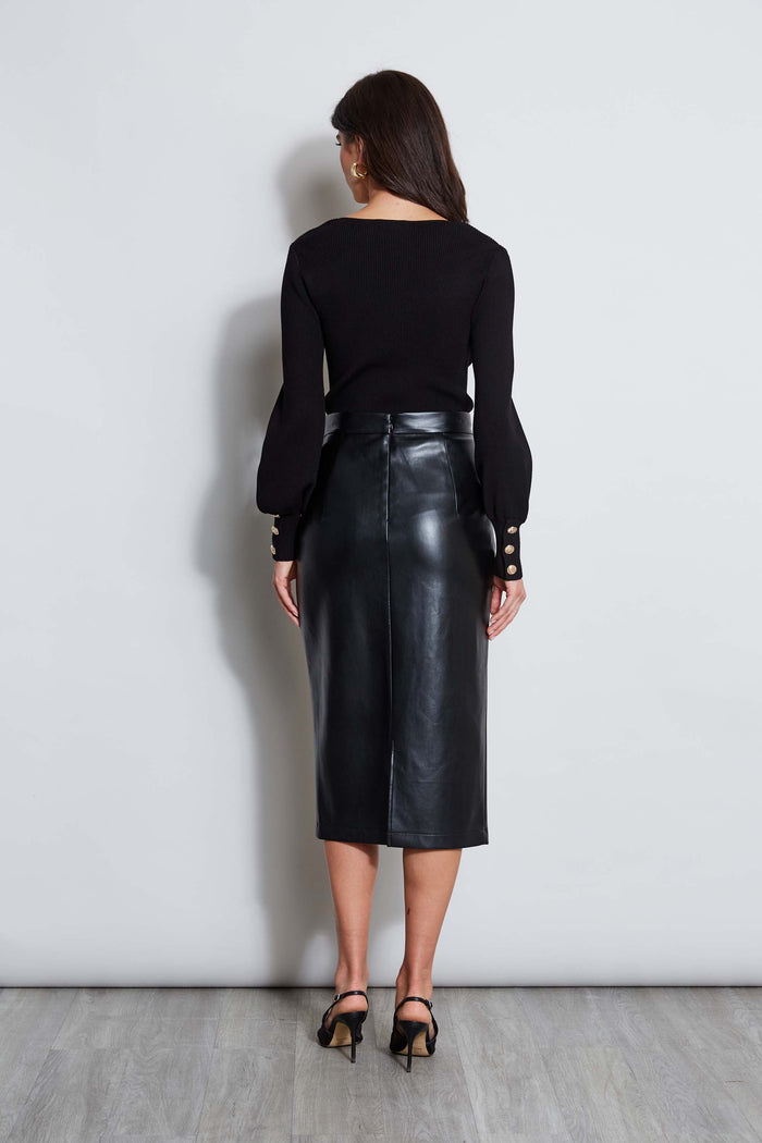 Elie Tahari Square Neck Sweater Noir