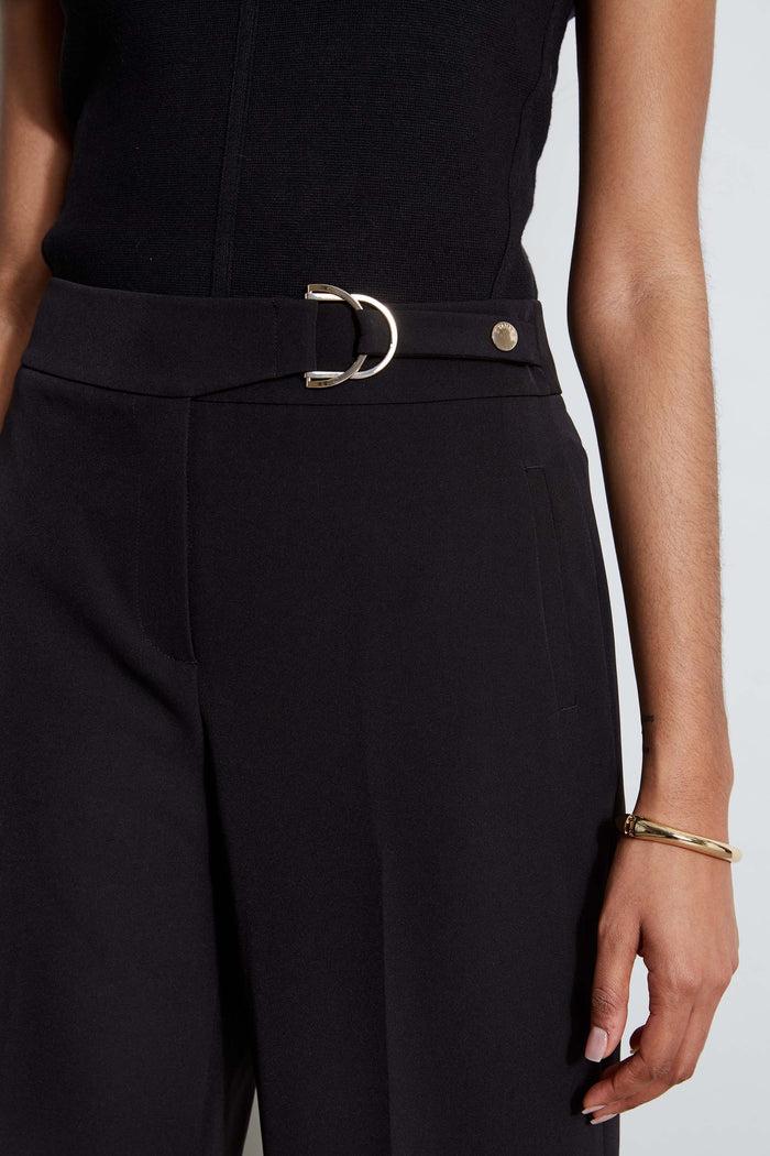Elie Tahari T-Tahari Cropped Wide Leg Pant BLACK