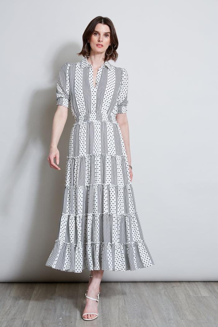 Elie Tahari T-Tahari Dot Shirt Dress DOTTED DREAM