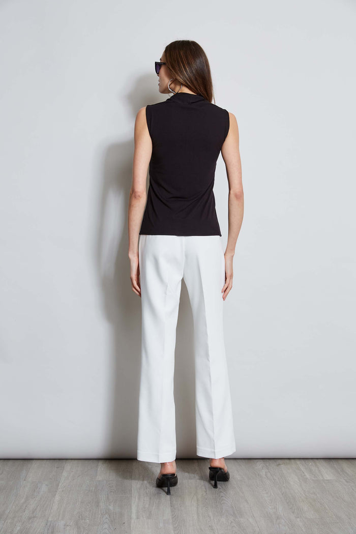 Elie Tahari T-Tahari Sleeveless Pleated Knit BLACK