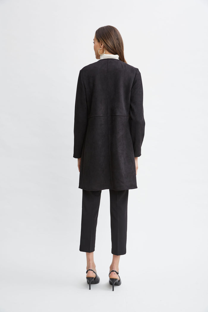 Elie Tahari T-Tahari Vegan Suede Jacket BLACK