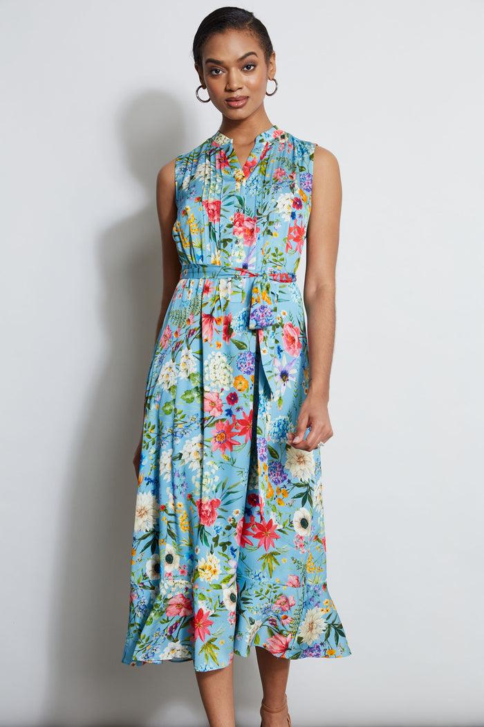 Elie Tahari Silk Wild Meadow Shirt Dress WILD MEADOW PRINT