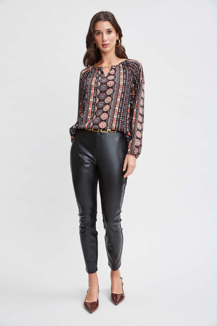 Elie Tahari T-Tahari Garden Keyhole Shirt SPANISH GARDEN
