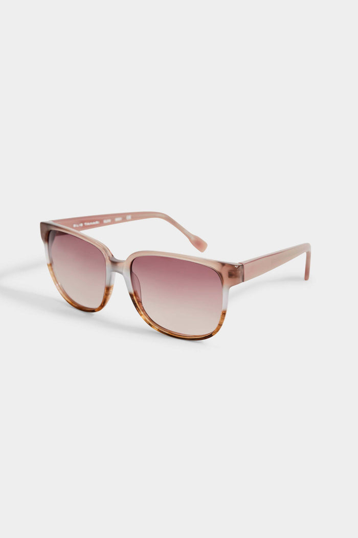 Elie Tahari Two Tone Rectangular Sunglasses BROWN GREY