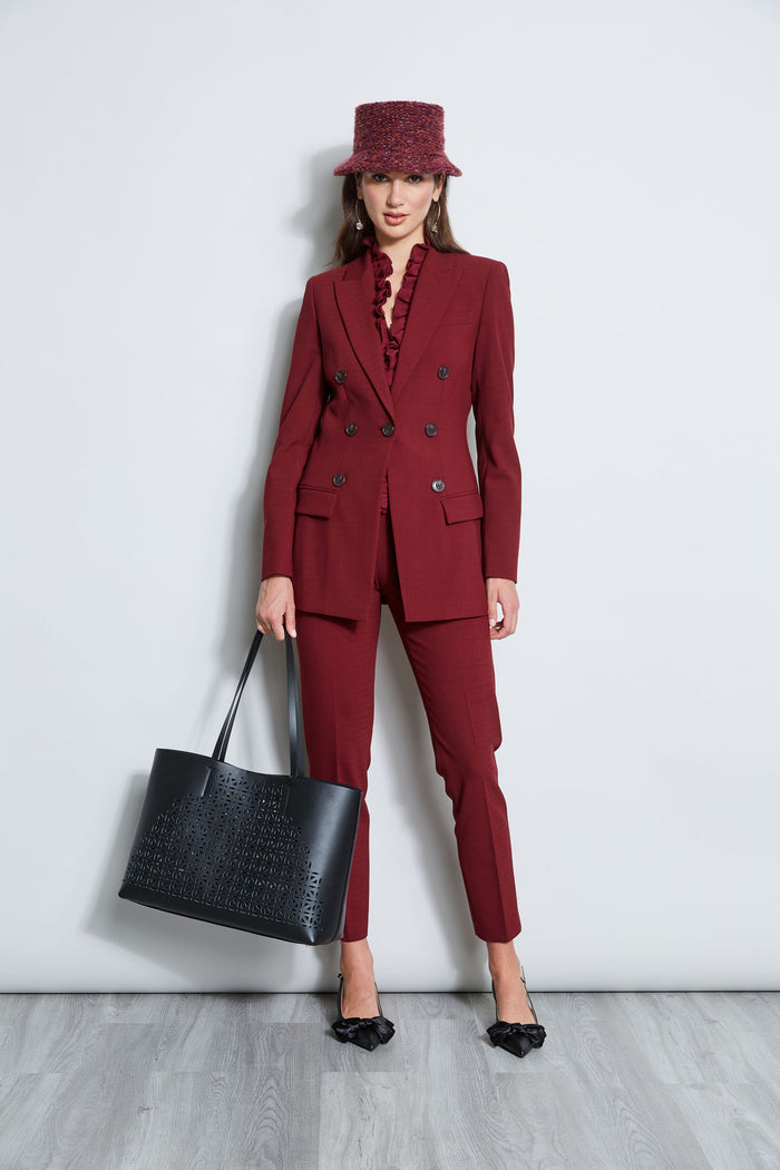 Elie Tahari 7 Button Blazer BORDEAUX