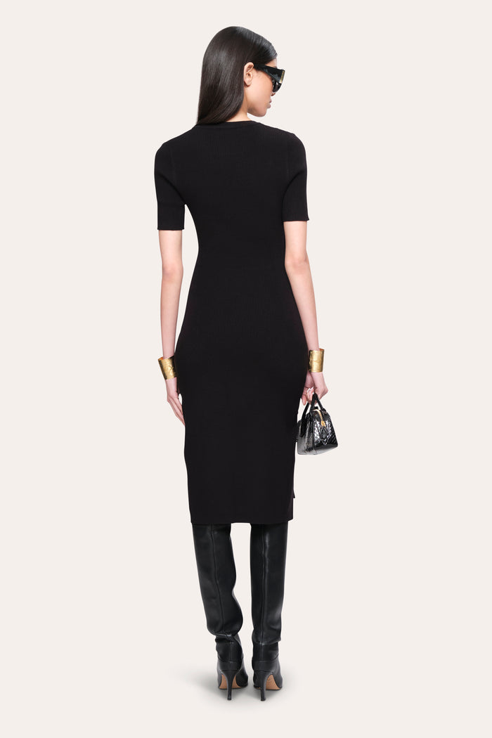 Elie Tahari Bella Ribbed Dress BLACK