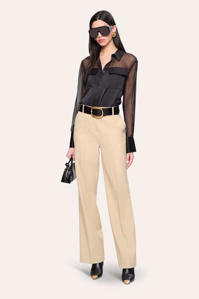 Elie Tahari Bia Silk Blouse BLACK