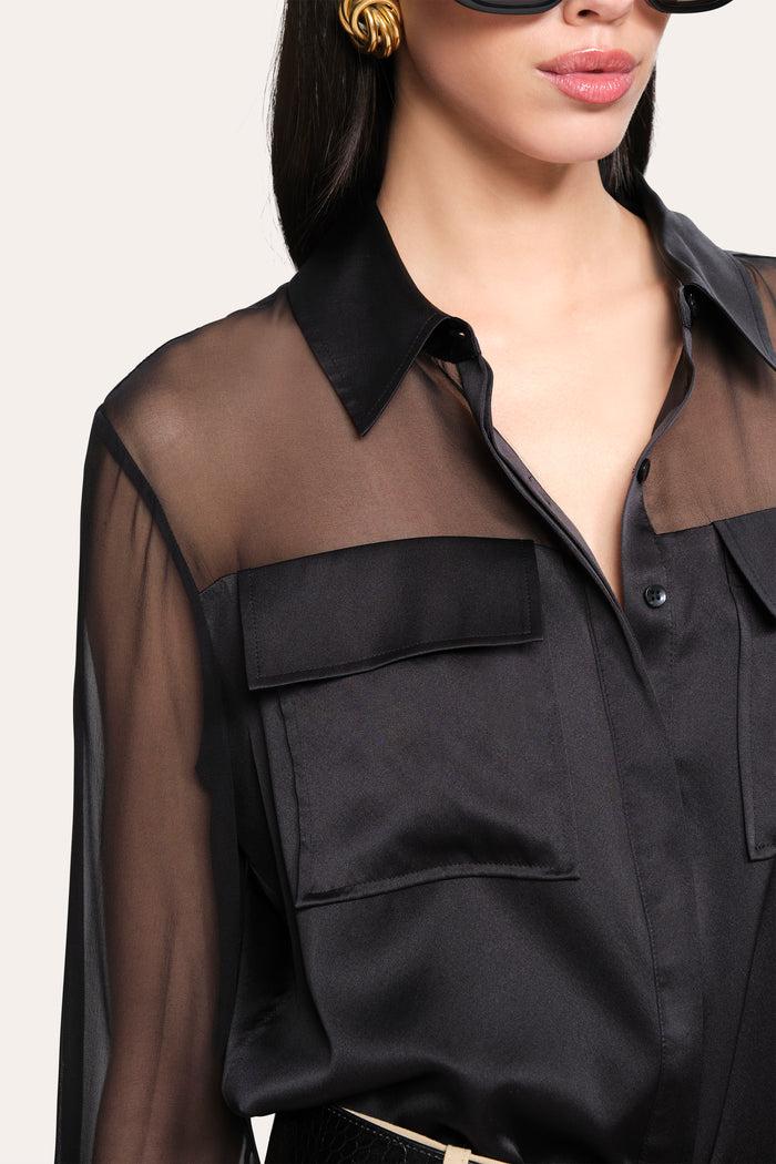 Elie Tahari Bia Silk Blouse BLACK