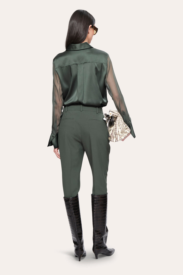 Elie Tahari Bia Silk Blouse DARK WILLOW