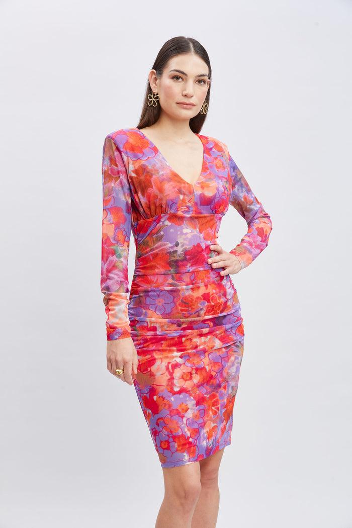 Elie Tahari Bloomsbury Mesh Dress MULTI