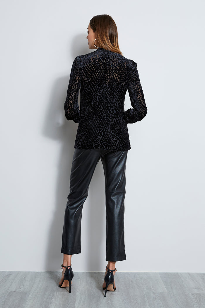 Elie Tahari Burnout Tie Shirt BLACK