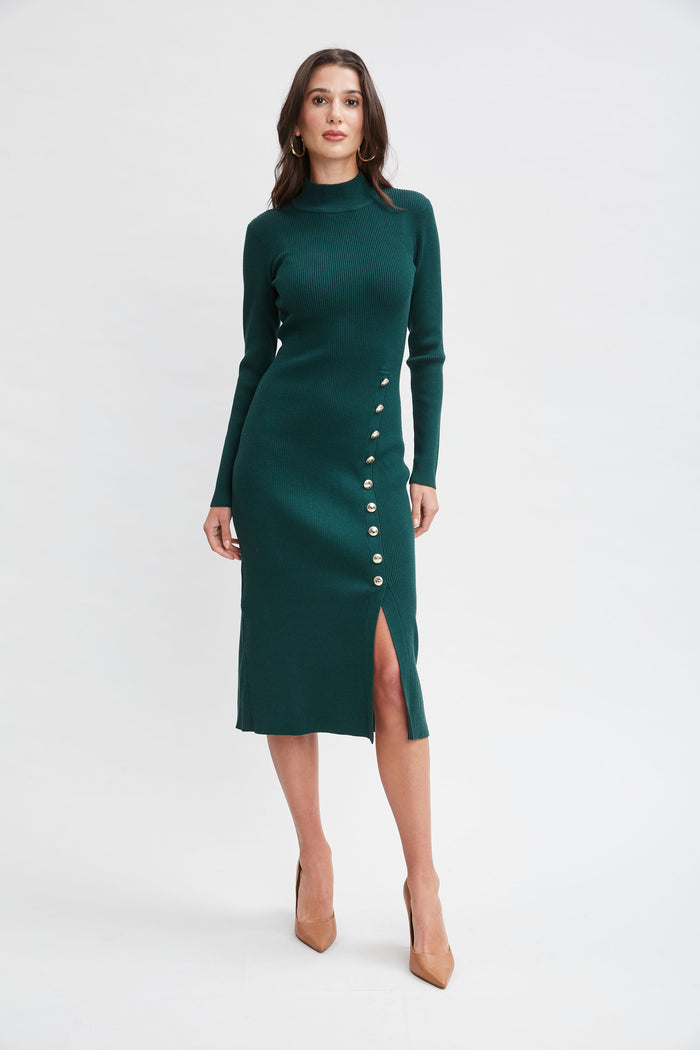 Elie Tahari Button Sweater Dress JUNIPER