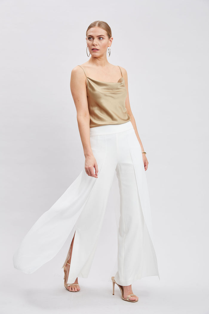 Elie Tahari Chiffon Panel Pant FOAM