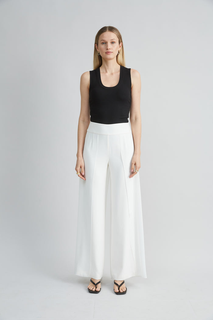 Elie Tahari Chiffon Panel Pant FOAM