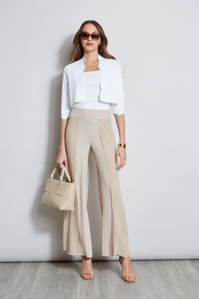Elie Tahari Chiffon Panel Pant ISLAND SAND