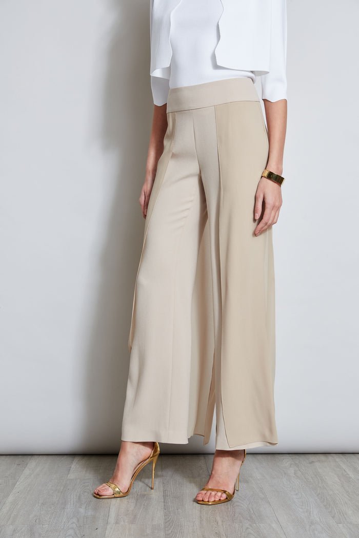Elie Tahari Chiffon Panel Pant ISLAND SAND