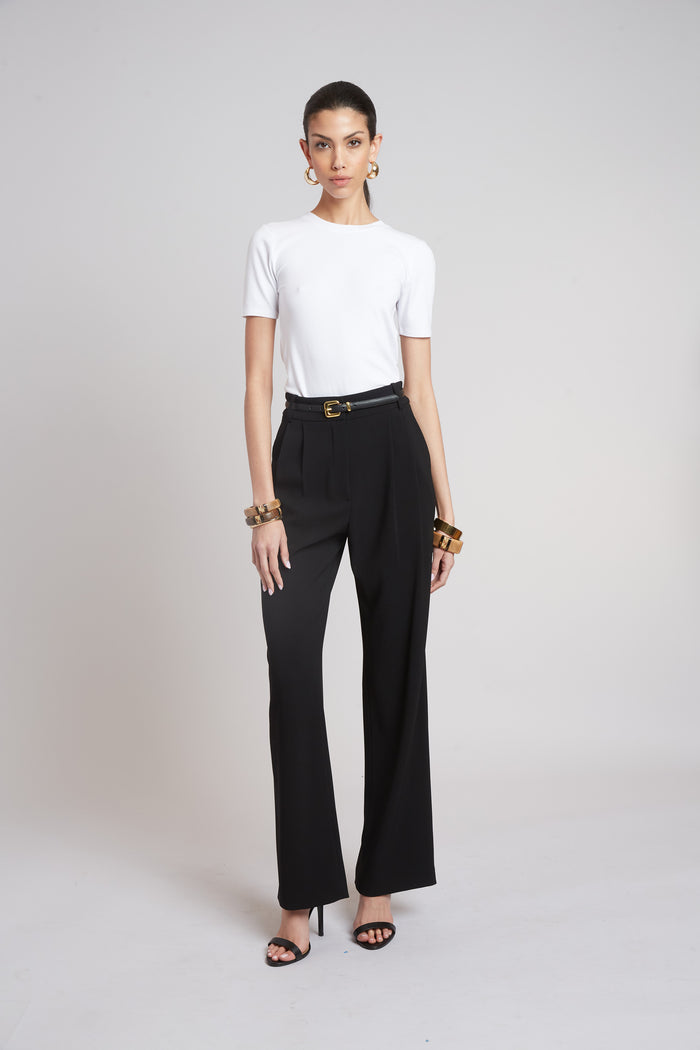 Elie Tahari Classic Rib Tee WHITE