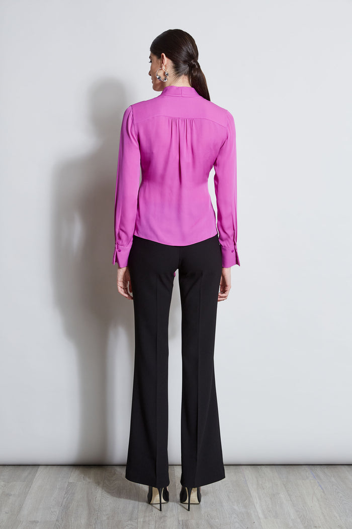 Elie Tahari Contour Side Tie Shirt PEONY