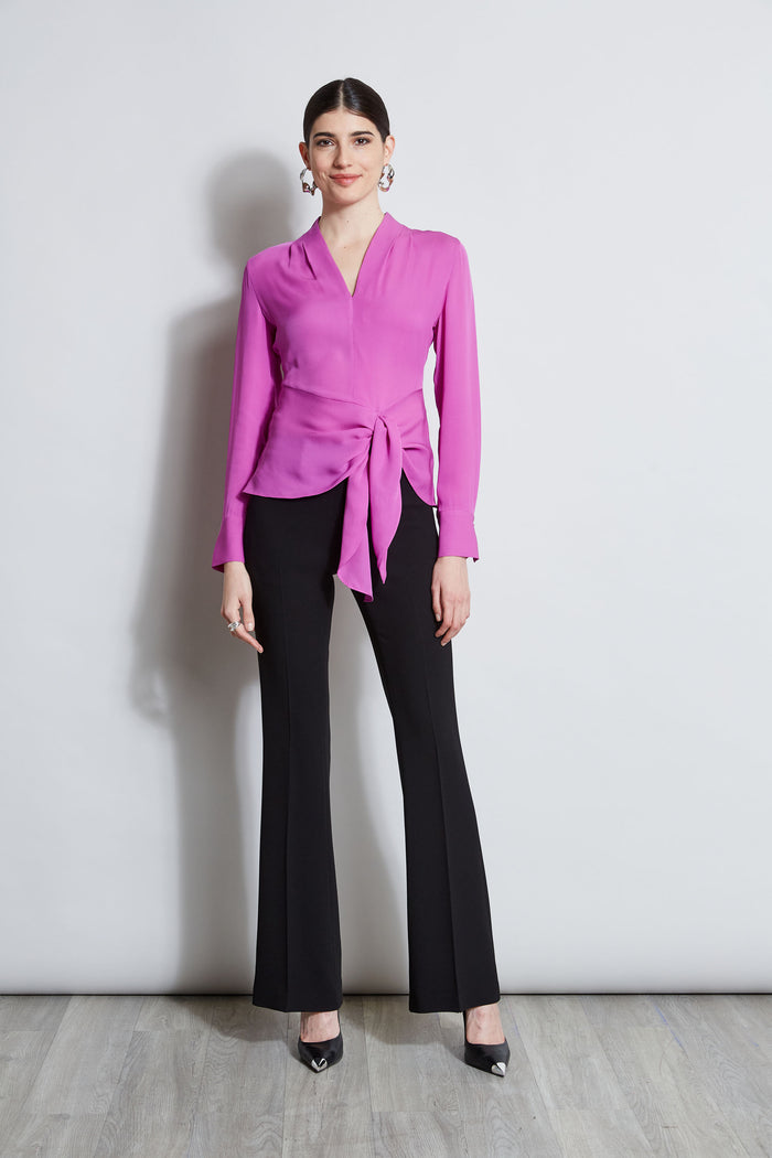 Elie Tahari Contour Side Tie Shirt PEONY