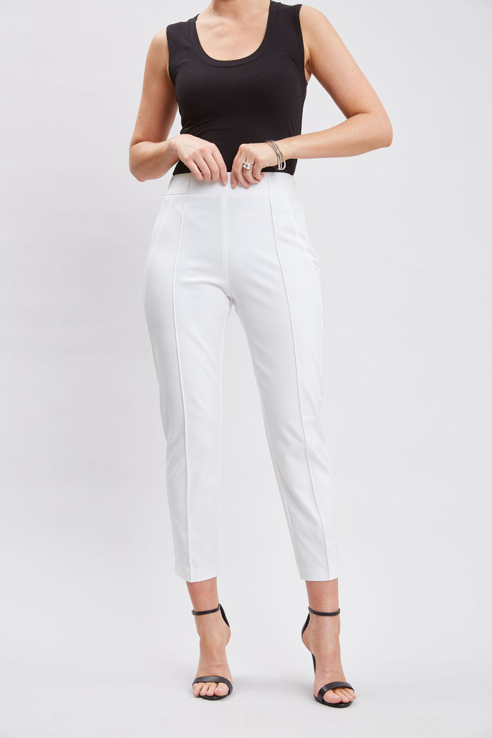 Elie Tahari Contour Slim Cropped Pant WHITE