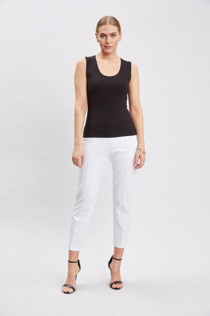 Elie Tahari Contour Slim Cropped Pant WHITE