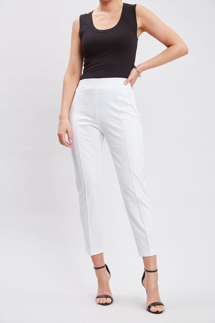Elie Tahari Contour Slim Cropped Pant WHITE