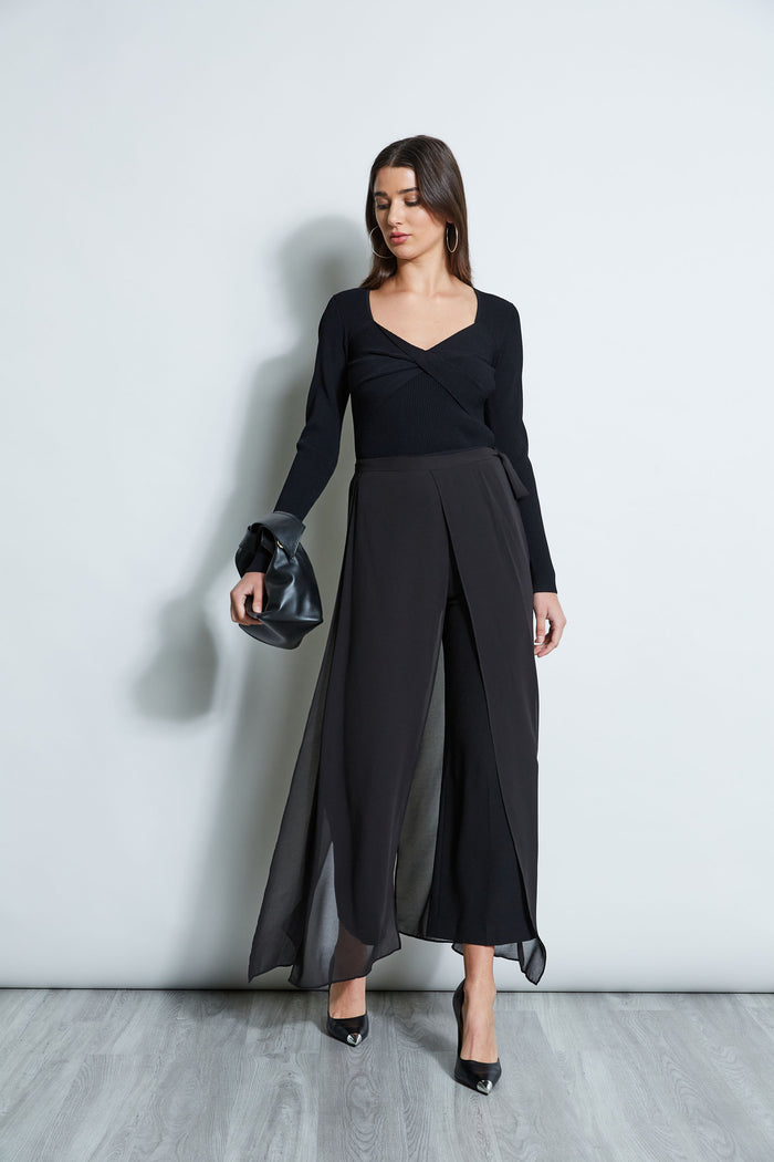 Elie Tahari Contour Twist Sweater NOIR