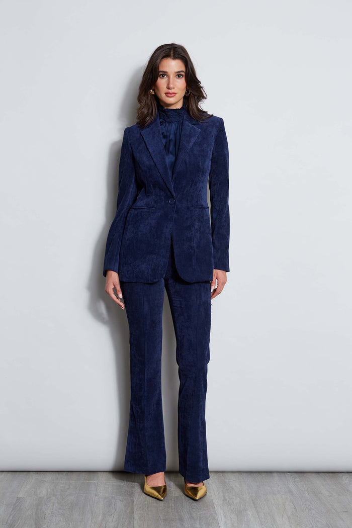 Elie Tahari Corduroy Fit & Flare Pant GALAXY NAVY