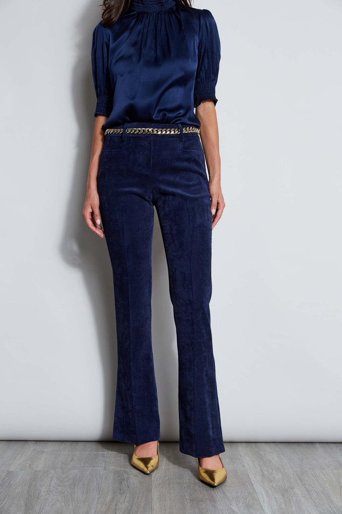 Elie Tahari Corduroy Fit & Flare Pant GALAXY NAVY