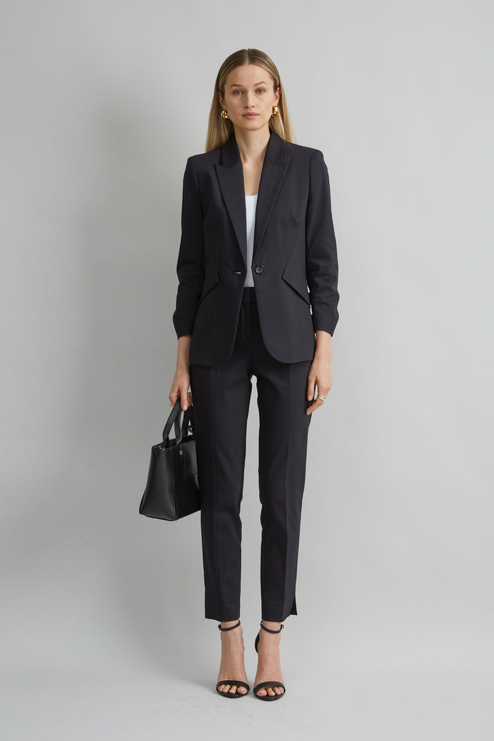 Elie Tahari Cotton Panel Blazer BLACK