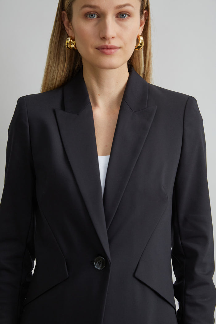 Elie Tahari Cotton Panel Blazer BLACK