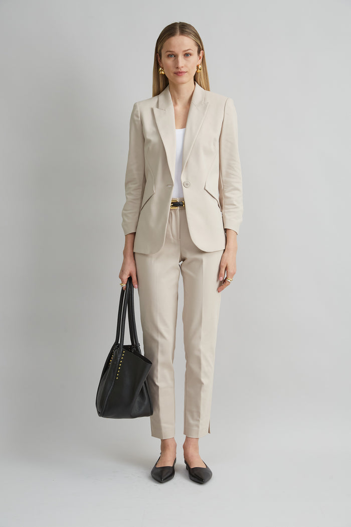 Elie Tahari Cotton Panel Blazer DRIFTWOOD