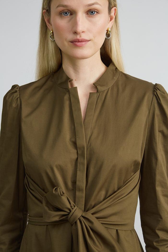 Elie Tahari Cotton Tie Embroidered Dress SAVOY