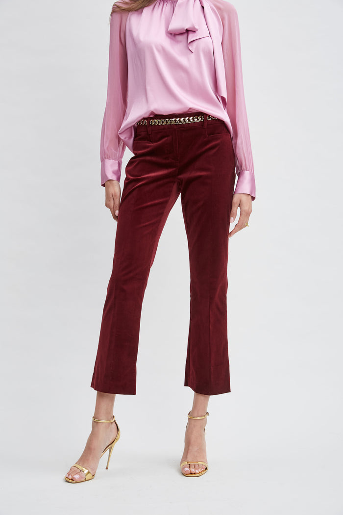 Elie Tahari Cotton Velvet Flare SANGRIA