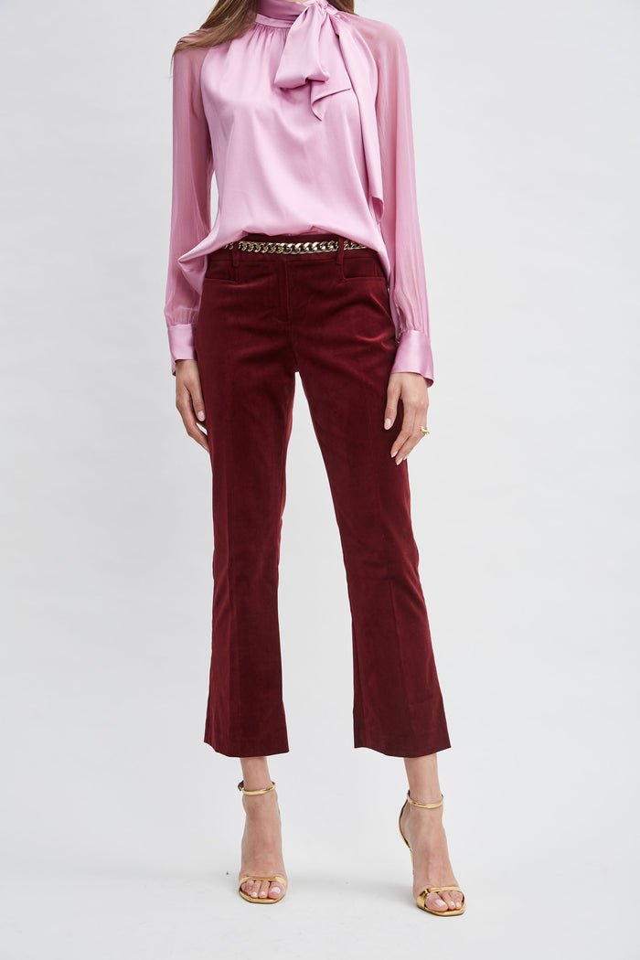 Elie Tahari Cotton Velvet Flare SANGRIA