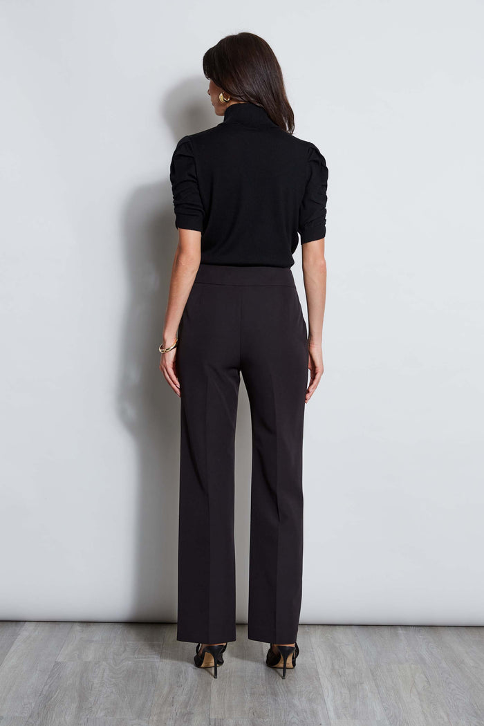 Elie Tahari Crepe Button Pant Noir